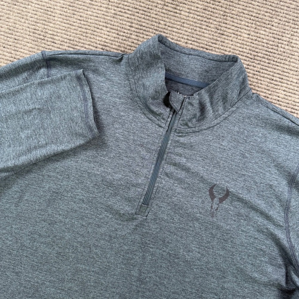 Badlands Every Wear 1/4 Zip Pullover Men 2XL Blue Heather Shirt Long Sleeve Hunt